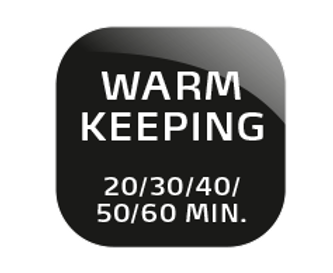 Programmable warm keeping times and auto-off time